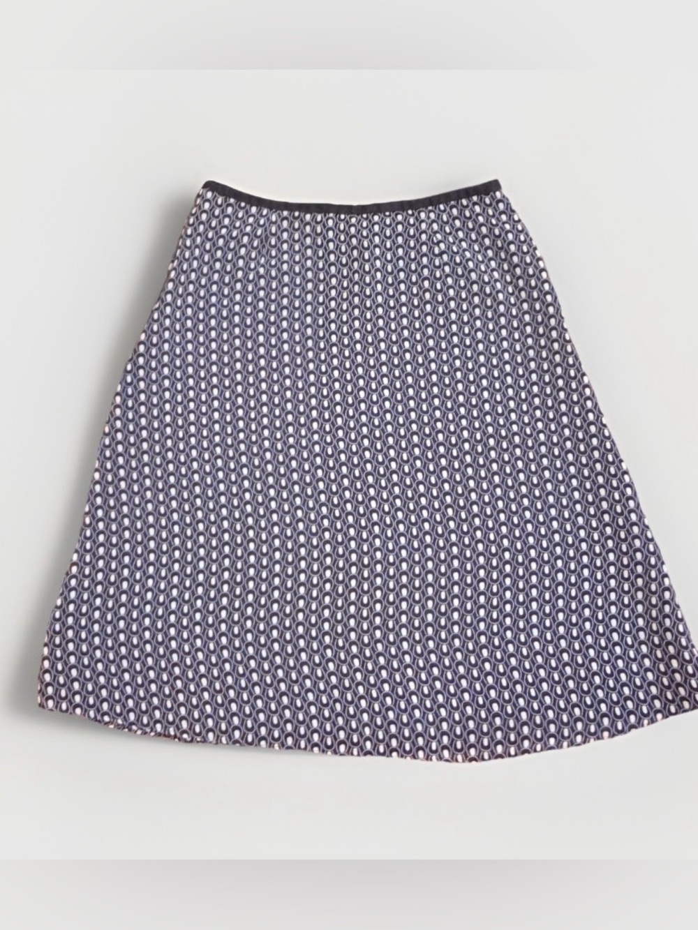 Geoffrey Beene Sport Geometric Print A-Line Midi Skirt Size 2 Black White